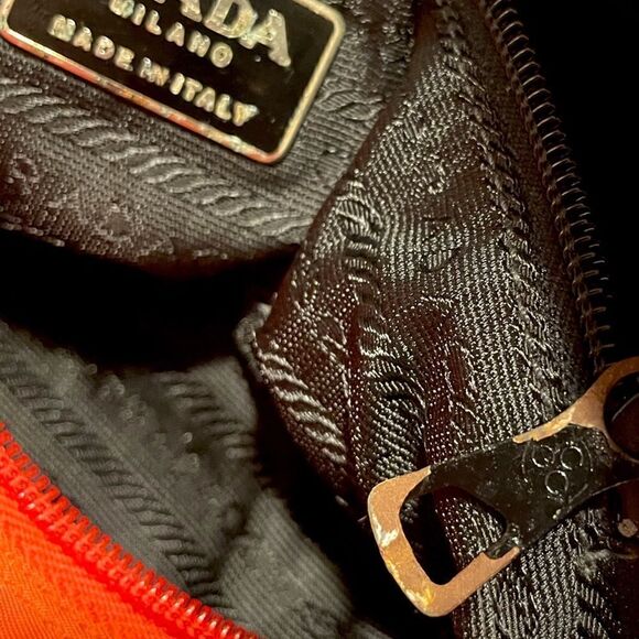 PRADA Tote with Python Handles and Beaded Front Logo - Picture 5 of 14